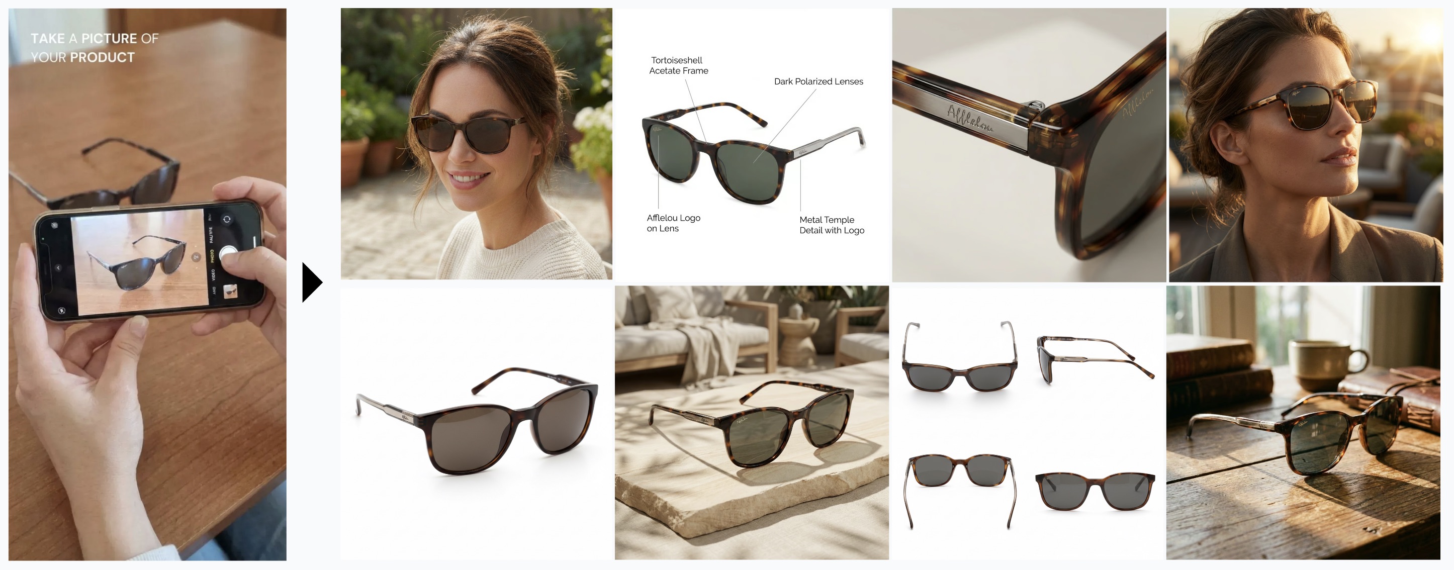 Sunglasses product photography showcase